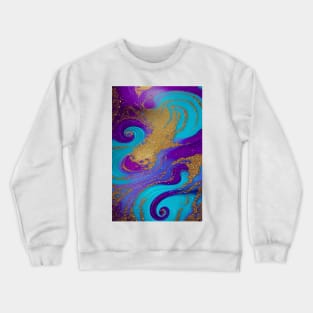 Purple, Turquoise & Gold Liquid Glitter Crewneck Sweatshirt